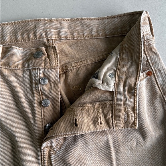 Levi's Fresh 501 90's Jeans Beige Acid Wash - Picture 7 of 16